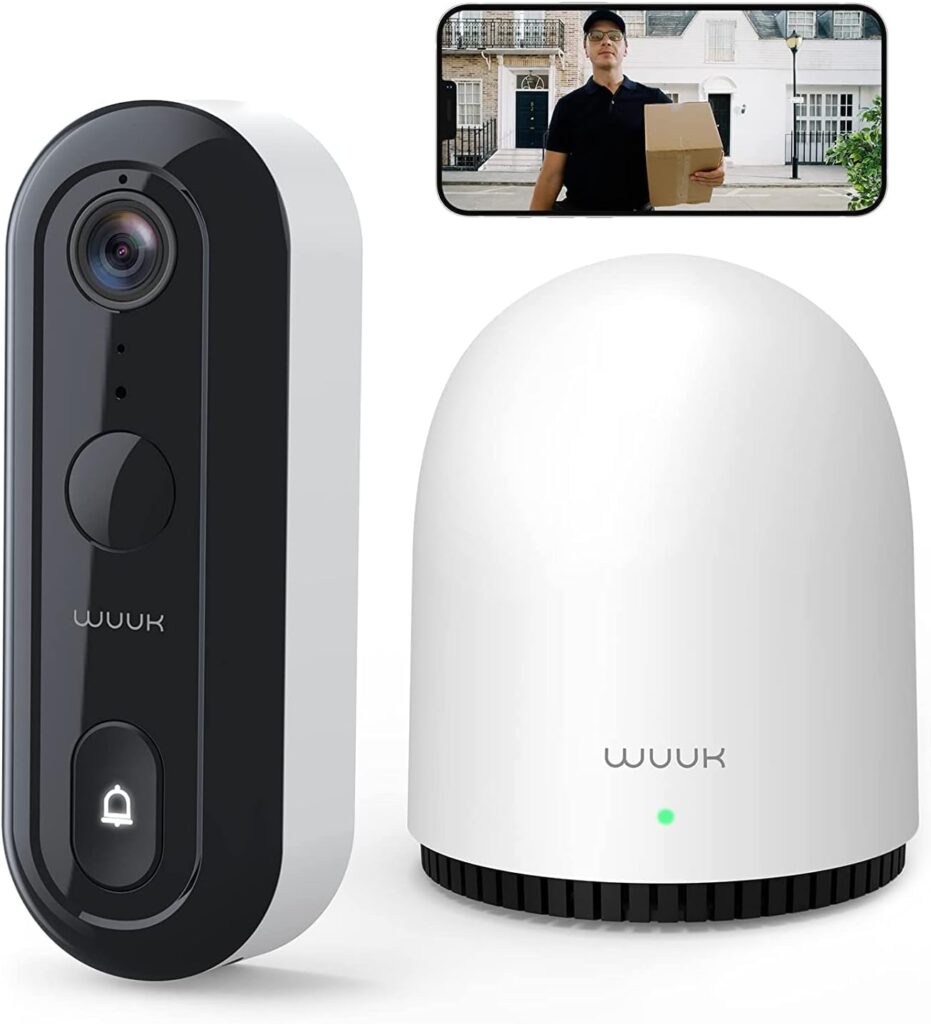 WUUK Door Bell Camera Wireless No Monthly Fee, 2K Security Video Door Bell